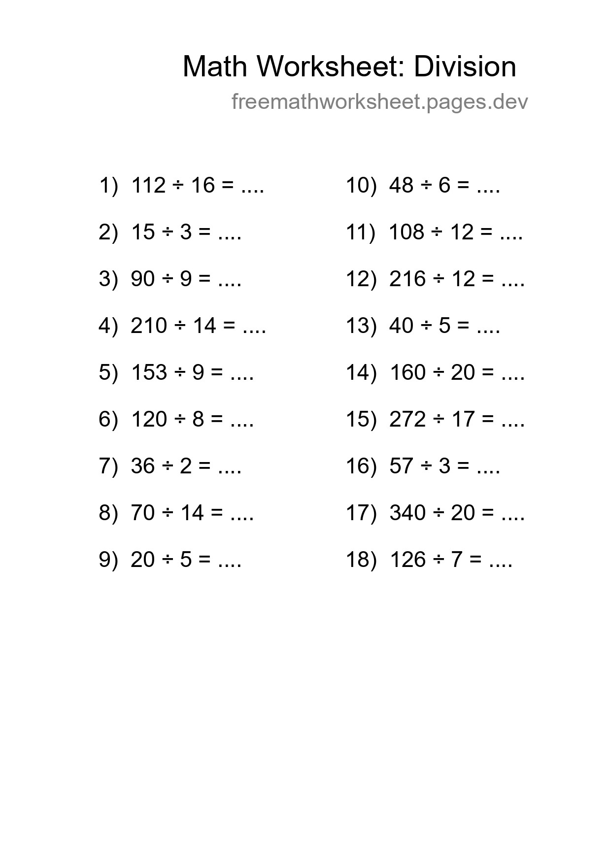 Free 18 Division Math Worksheet For Grade 2 - Part 284