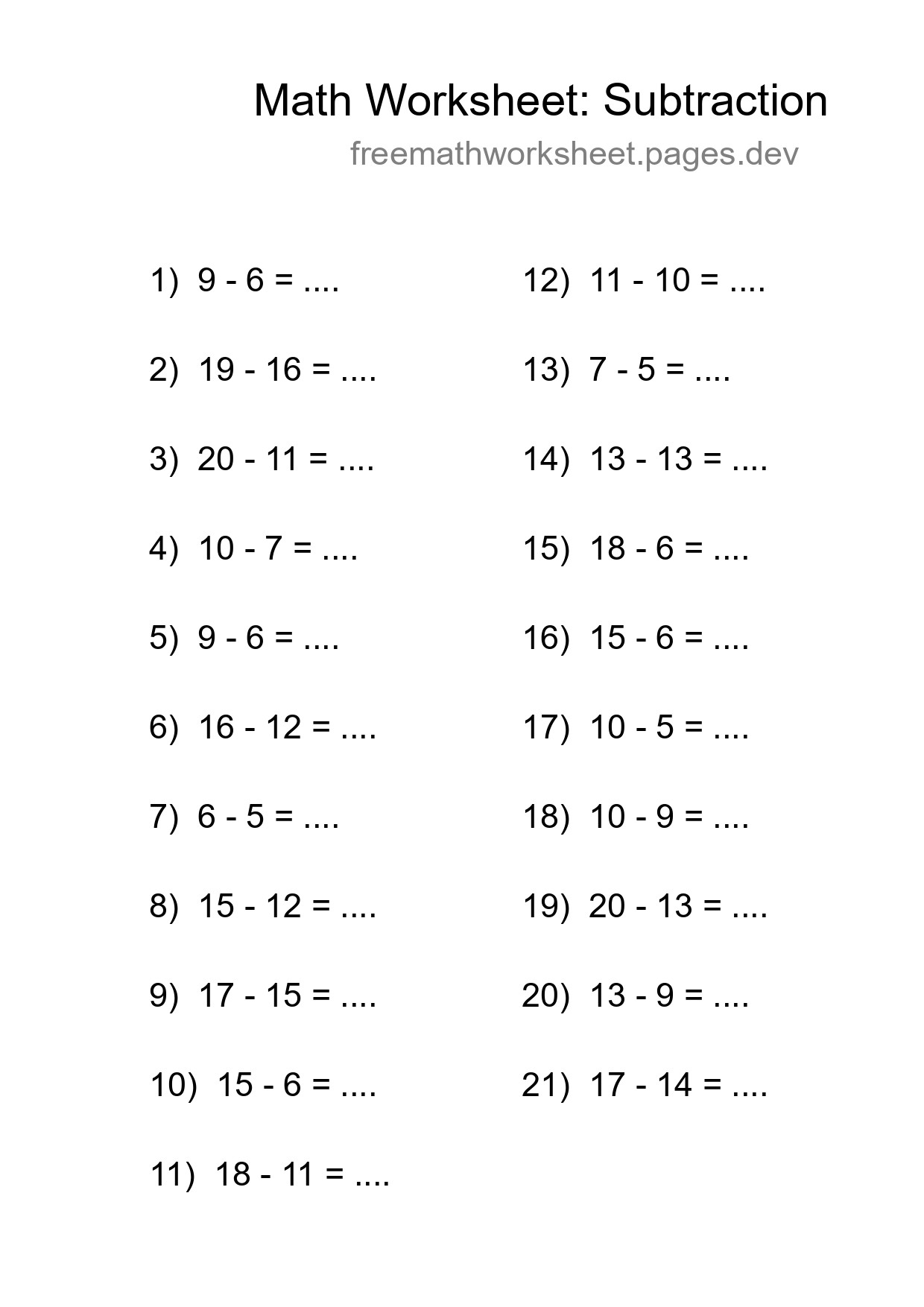 Free 21 Subtraction Math Worksheet For Grade 2 With Answers - Part 178