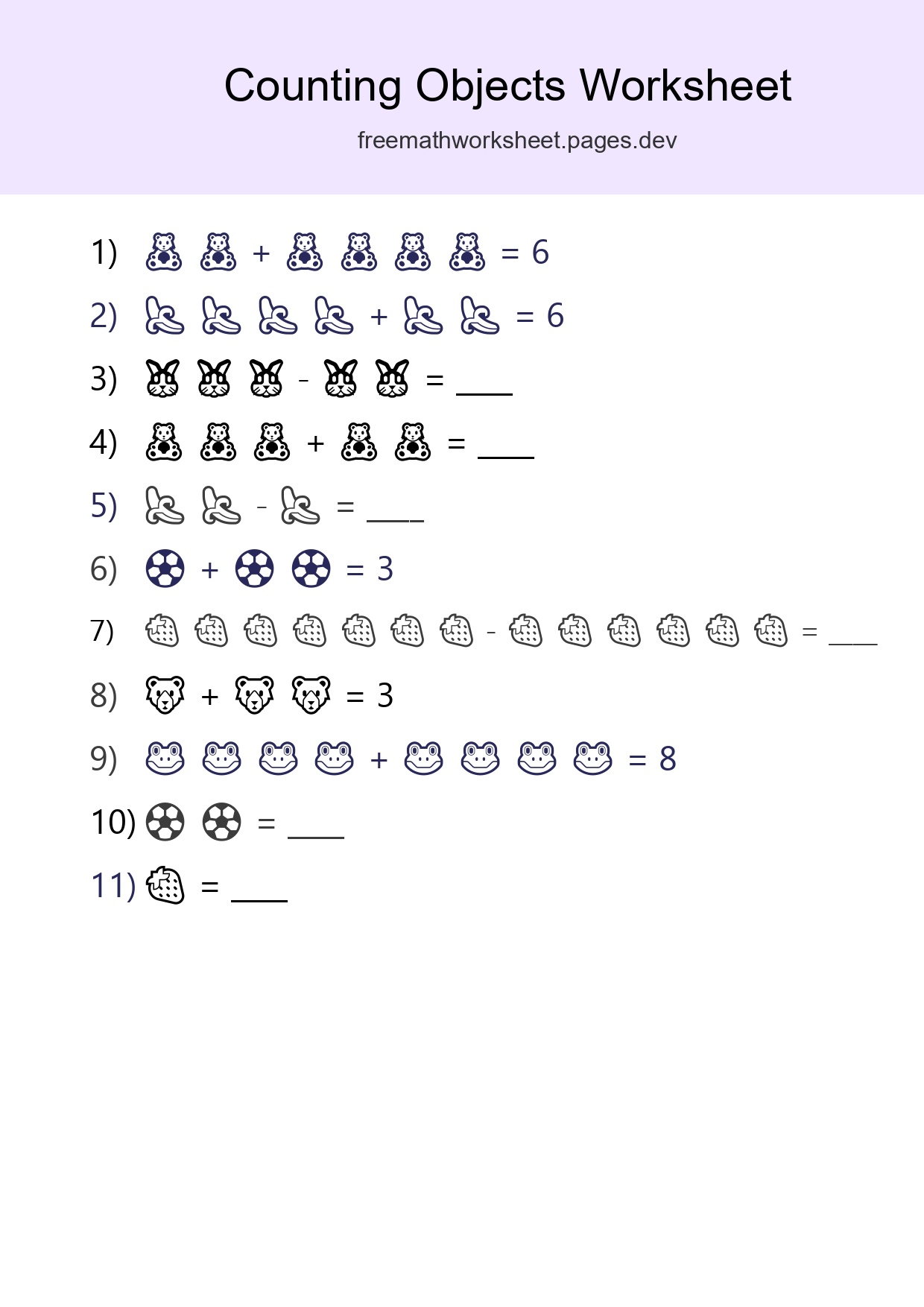 Free Counting Objects Worksheet For Kindergarten Printable - Part 193