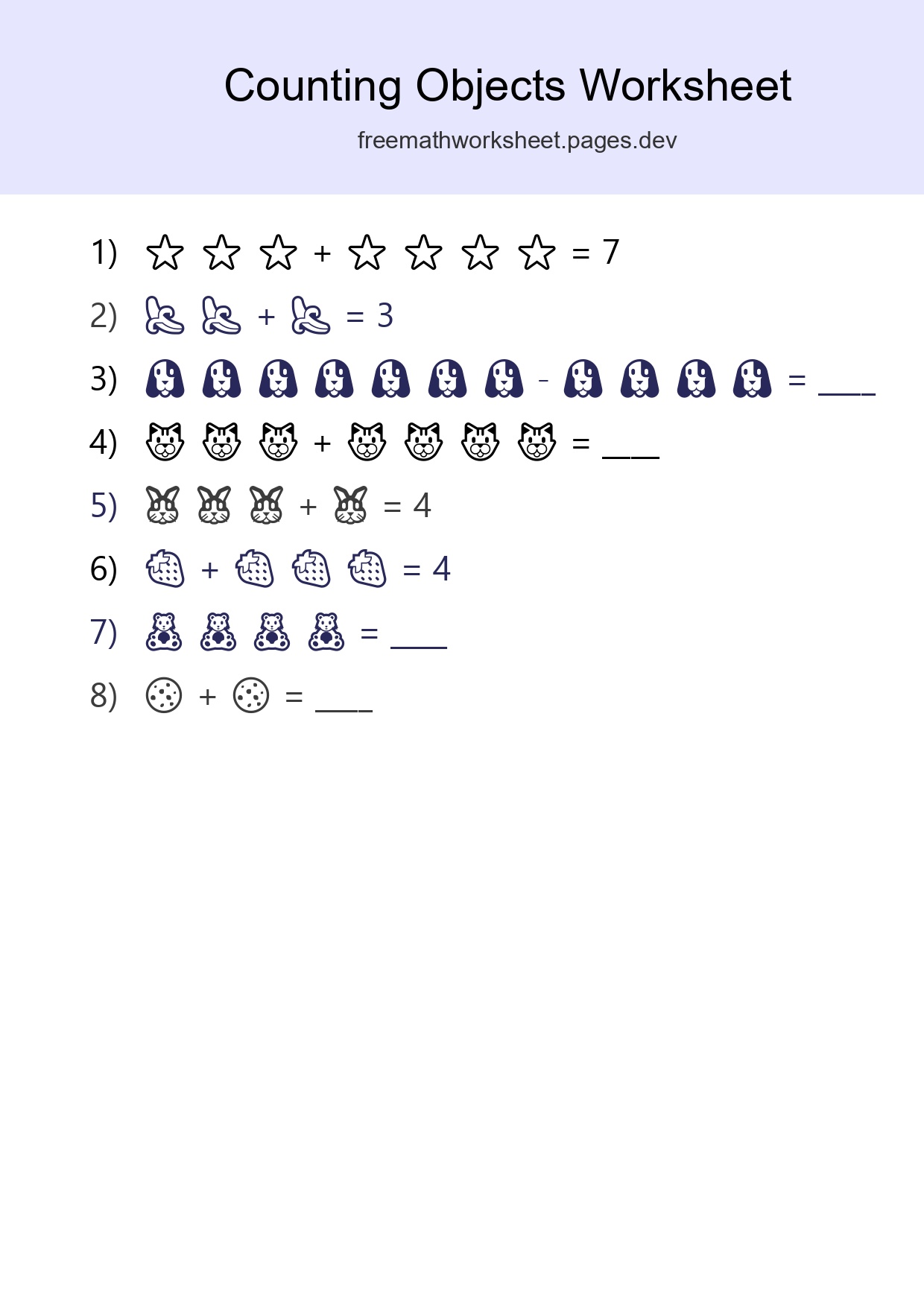 Kindergarten Count The Objects Worksheet - Part 63