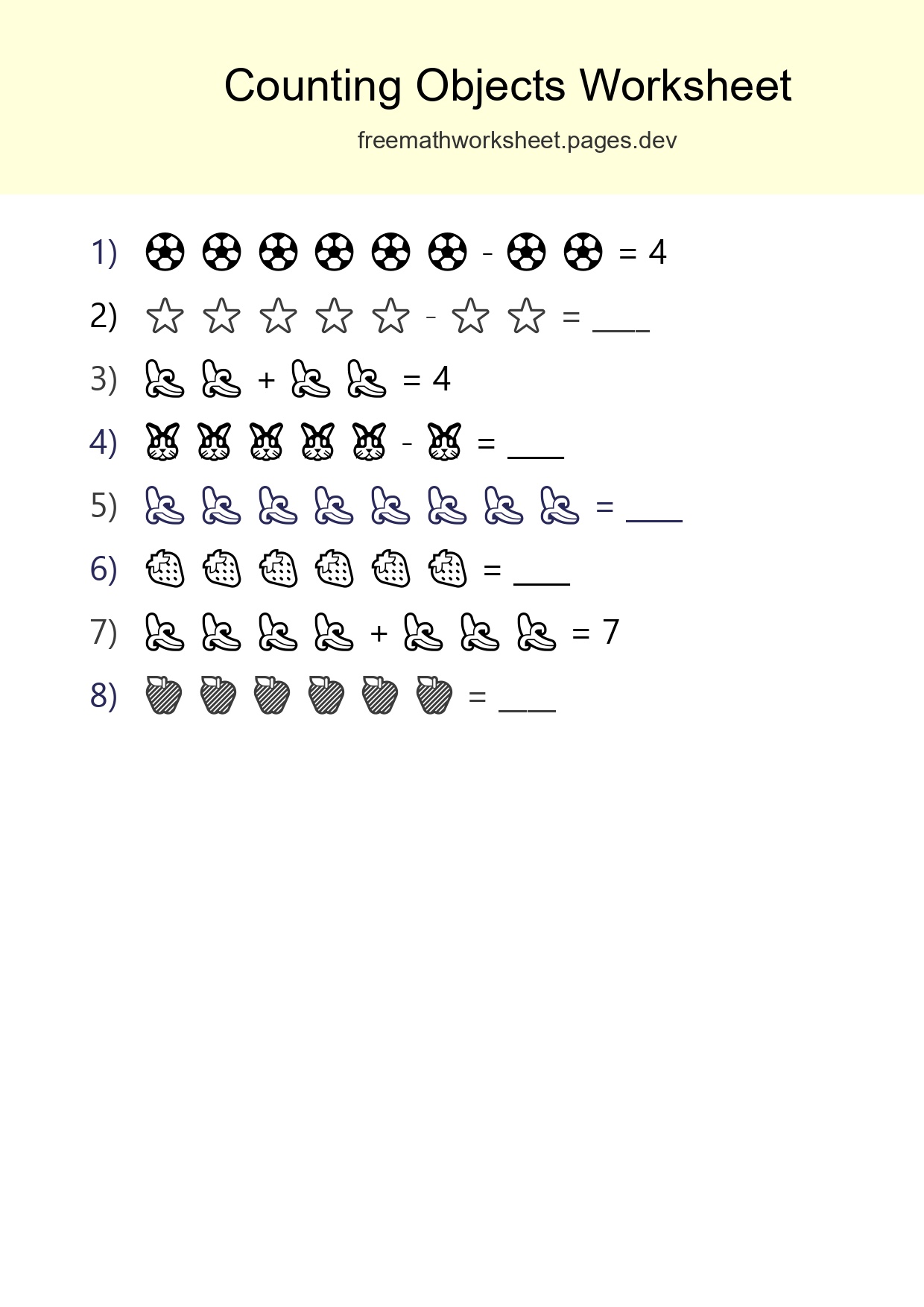 Kindergarten Count The Objects Worksheet - Part 83