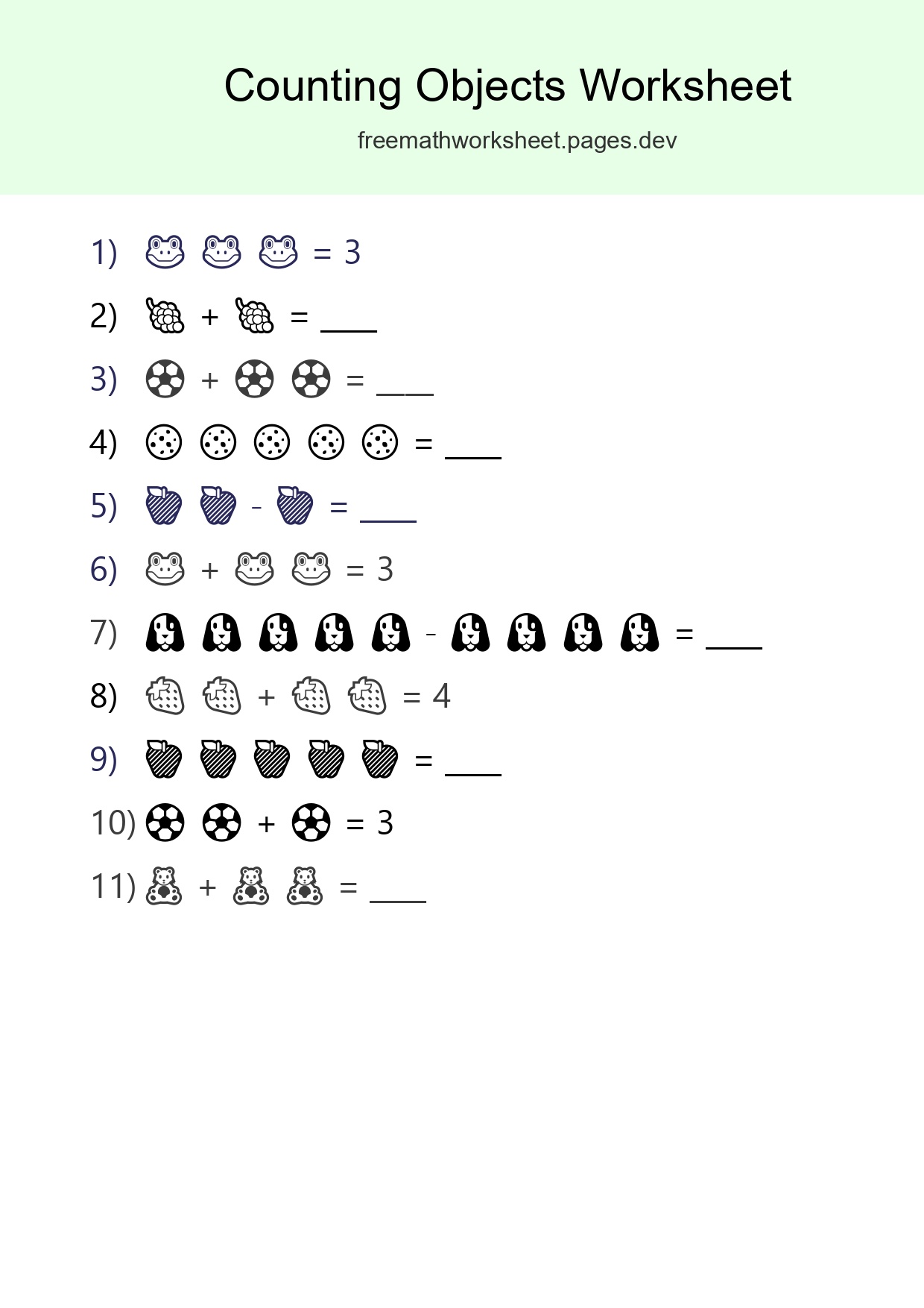 Learn Counting With Pictures Worksheet (Pre-K) - Part 153
