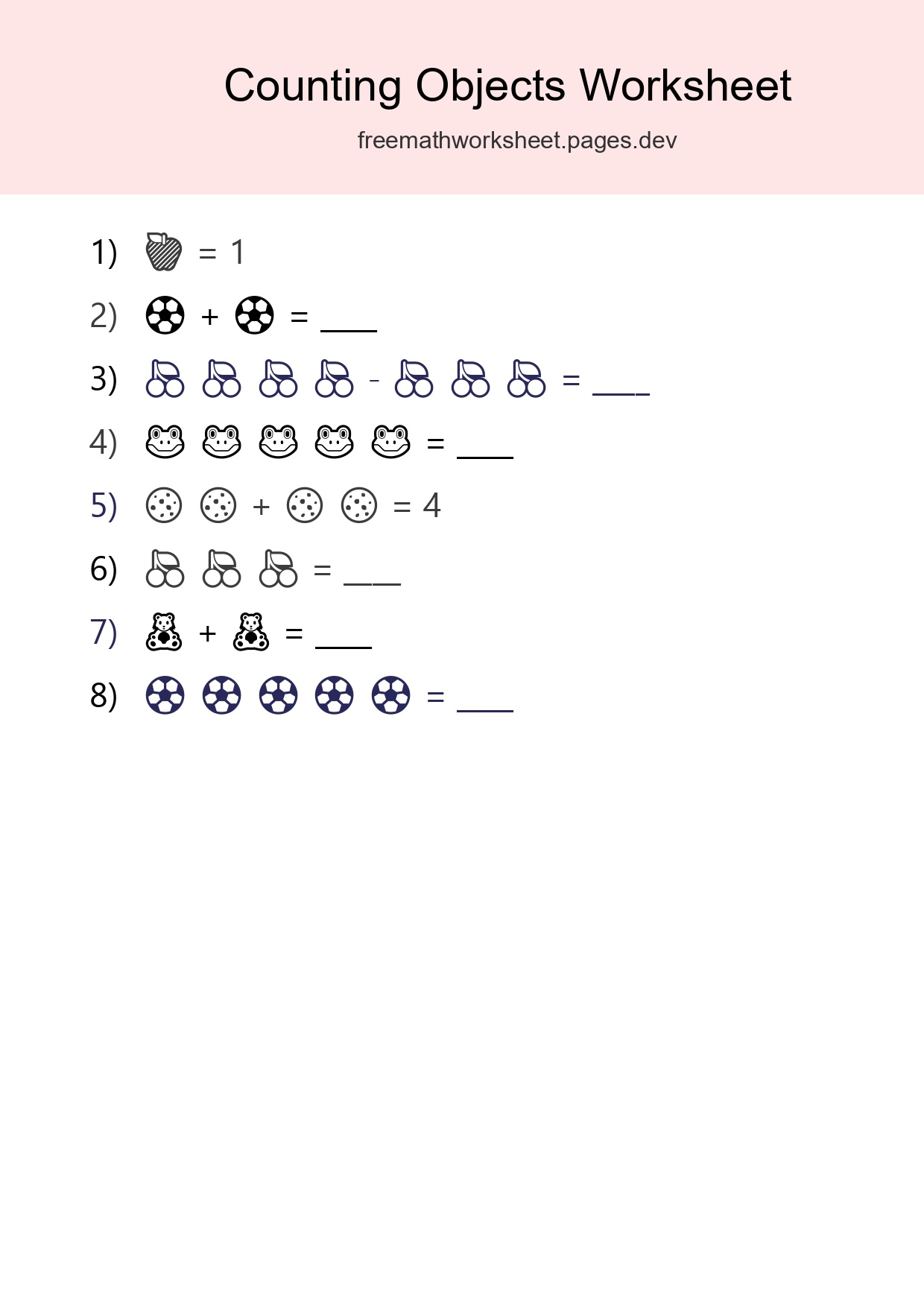 Learn Counting With Pictures Worksheet (Pre-K) - Part 273