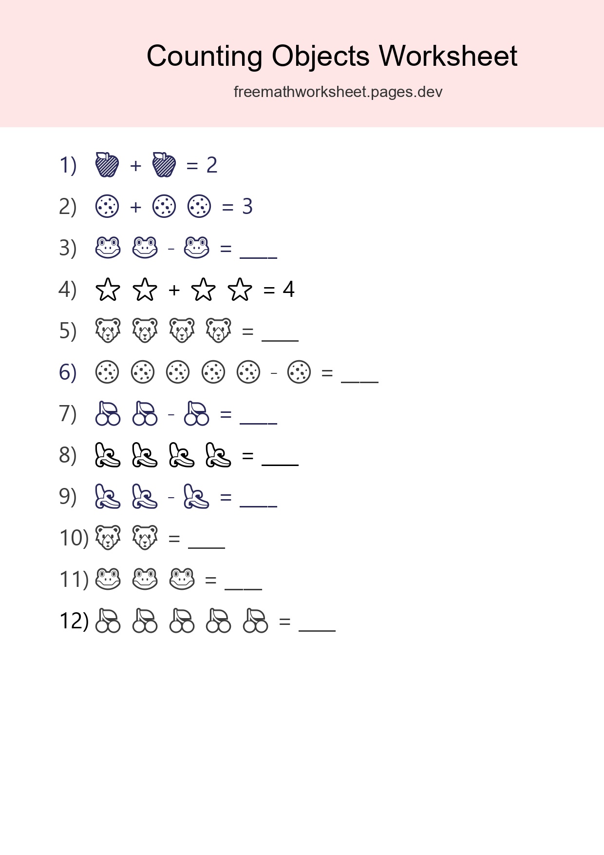 Pre-K Count The Objects Worksheet - Part 183