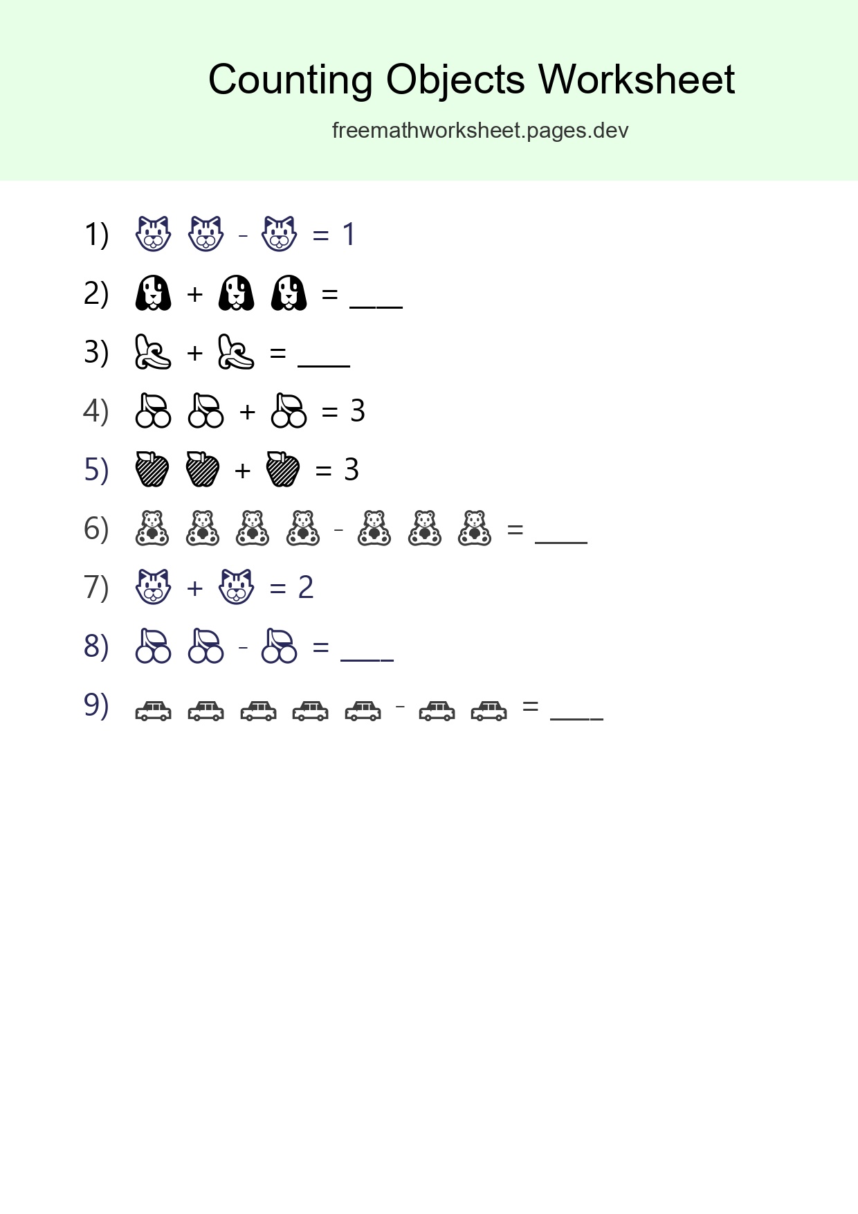 Pre-K Count The Objects Worksheet - Part 53