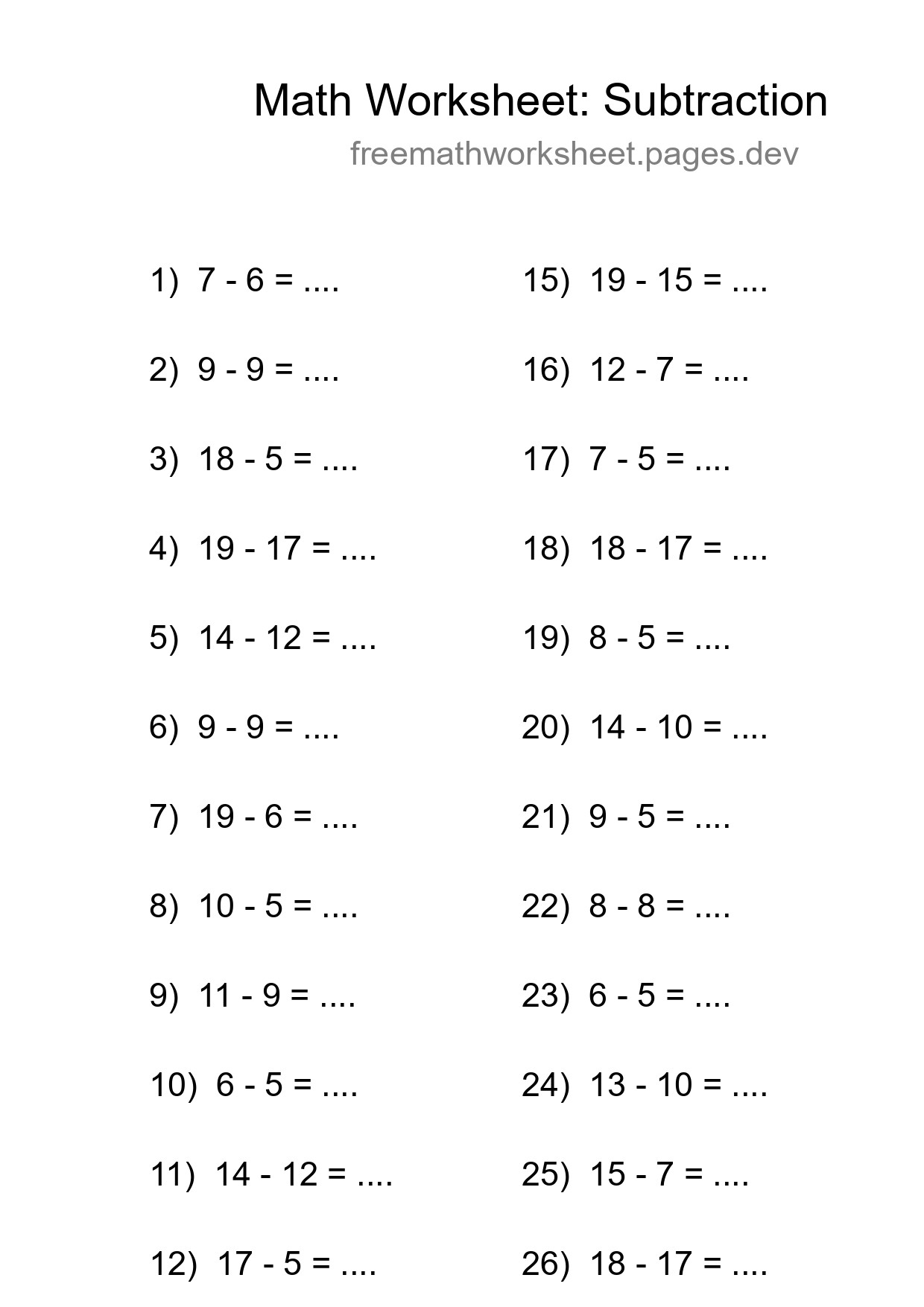 Printable Free 27 Subtraction Math Worksheet For Grade 2 - Part 88
